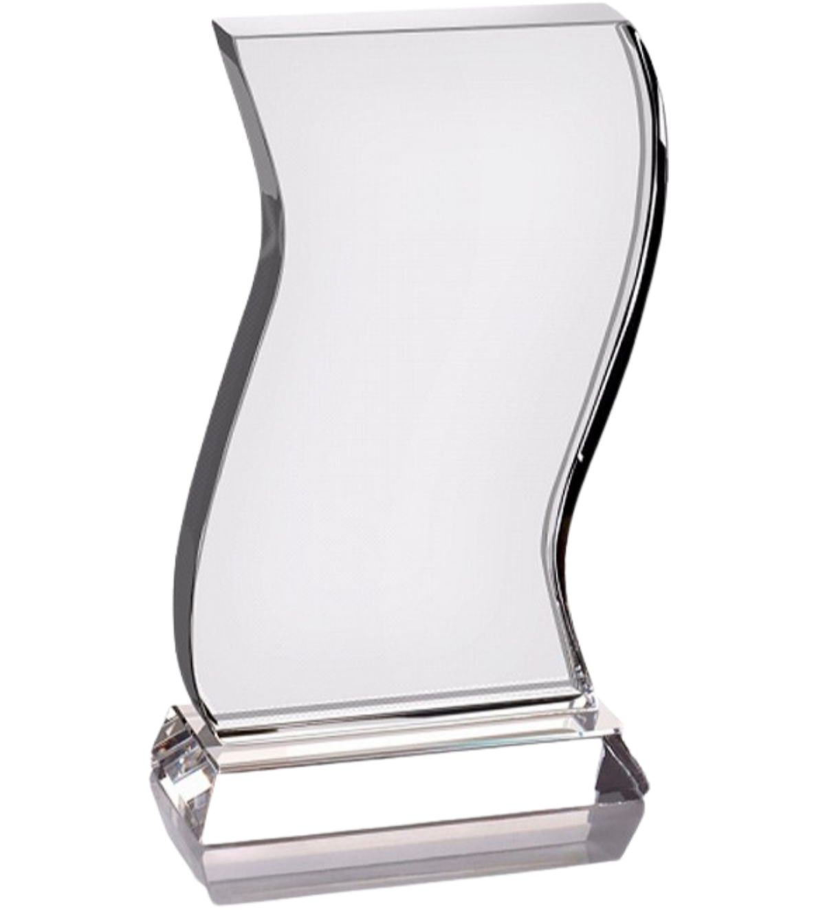 Personalised Glass Crystal Photo Block - Wave Shape
