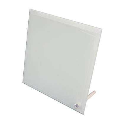 Personalised glass photo stand 200mm with custom photo - clear glass 