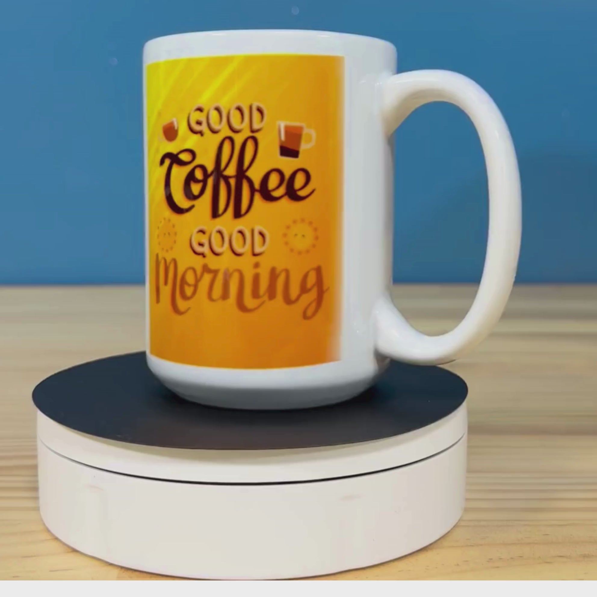 White ceramic mug 15oz personalised custom photo mug - demo