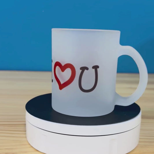 Personalised Frosted glass mug sample demo
