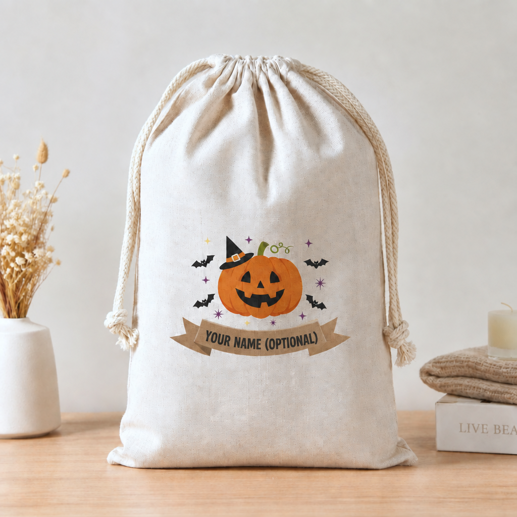 Pumpkin bag with name placeholder