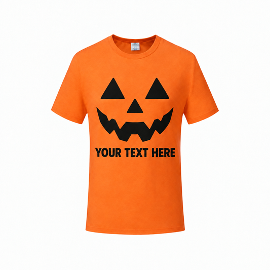 Pumpkin orange T-shirt with text placeholder