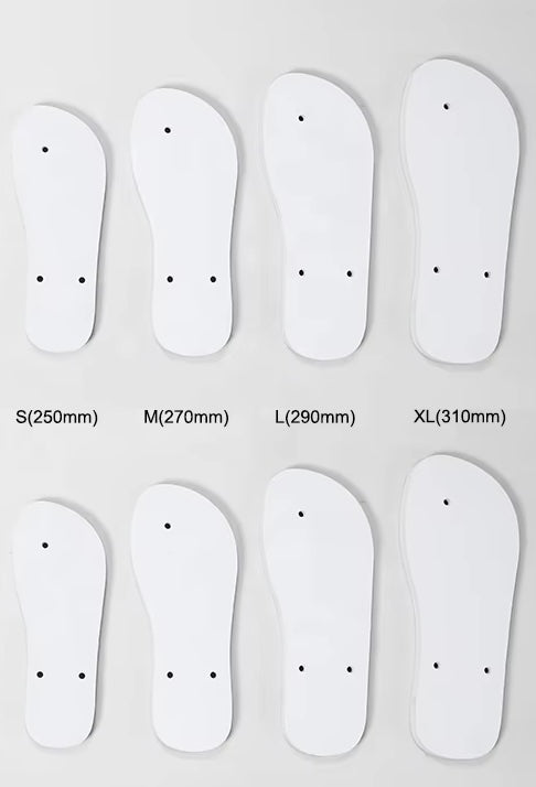 Personalised Flip Flops size