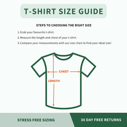Personalised Coloured Sleeves T-shirt Size Guide