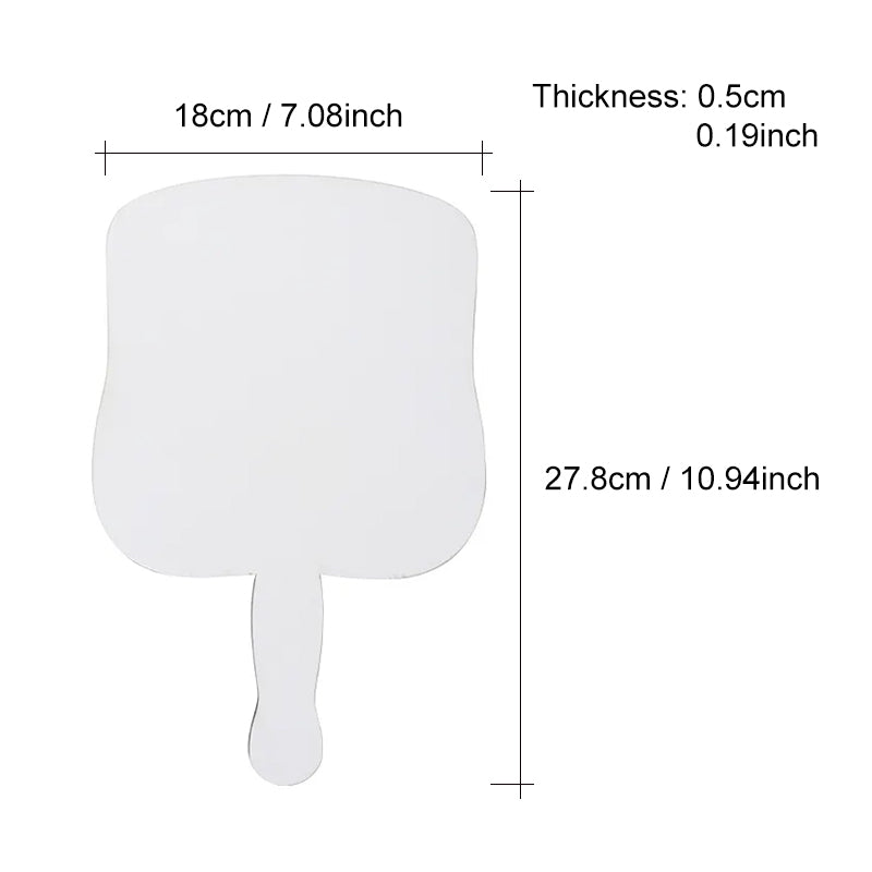 Personalised Paddle Fan Photo Display Measurements