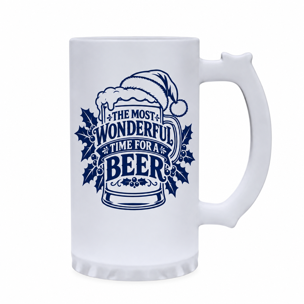 Wonderful Time for a Beer mug mockup with handle on right